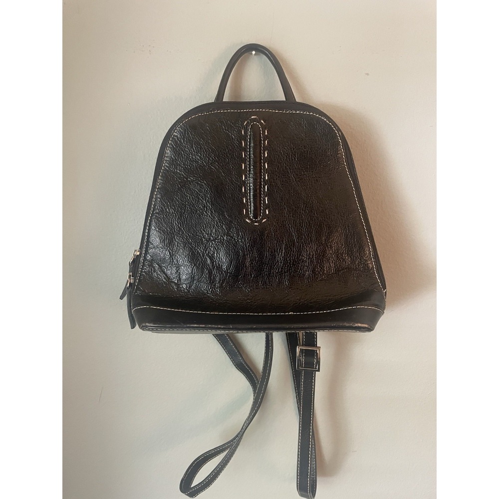 Wilsons Leather Pelle Studio BLACK GENUINE LEATHER BACKPACK HANDBAG SHOULDER BAG